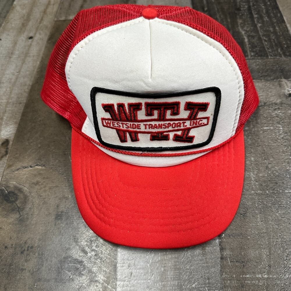 Vintage Westside Transport Inc Snapback Trucker Cap Red White‎ Hat
